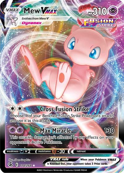 Mew VMAX Ultra Rare Best Fusion Strike Cards