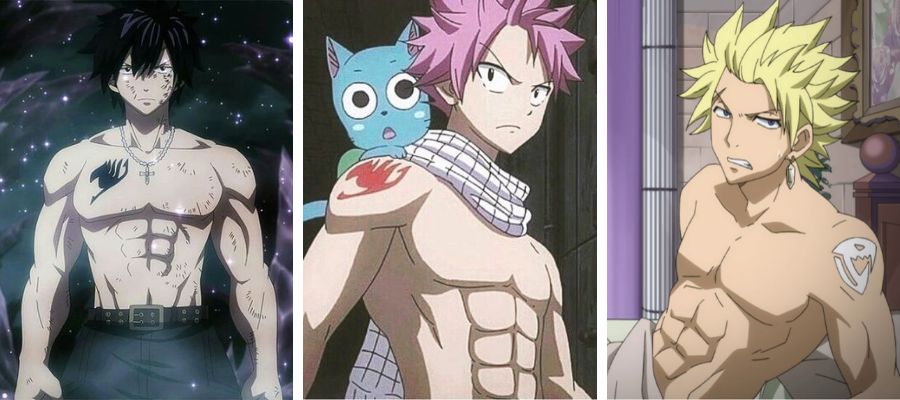 Most Muscular Fairy Tail Characters Gray Sting and Natsu